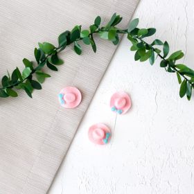 Bimotif Minyatür Şapka 3 Adet Pembe Süs