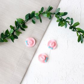Bimotif Minyatür Şapka 3 Adet Pembe Süs