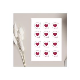Bimotif T4167 4.3 x 4.9 cm 2 Sayfa Kalp Bubble Sticker