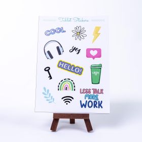 Bimotif Work A5 2 Sayfa Renkli Şekilli Tablet Sticker Seti