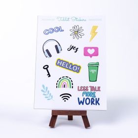 Bimotif Work A5 2 Sayfa Renkli Şekilli Tablet Sticker Seti