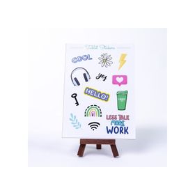 Bimotif Work A5 2 Sayfa Renkli Şekilli Tablet Sticker Seti