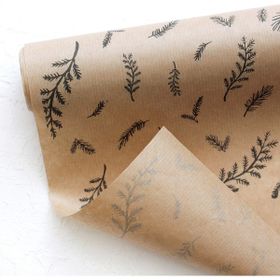 Bimotif Yaprak 70x100 cm 100 Adet Kraft Paket Kağıdı