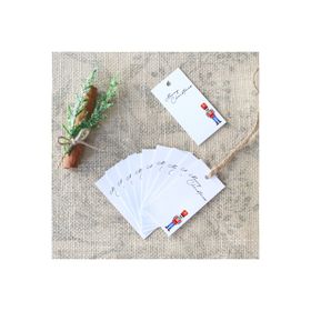 Bimotif Yılbaşı Fındıkkıran Figürlü Kırmızı Beyaz 10 Adet 3.5x7 cm Dikdörtgen Etiket