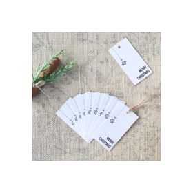 Bimotif Yılbaşı Merry Christmas Beyaz 10 Adet 3.5x7 cm Dikdörtgen Etiket