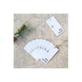 Bimotif Yılbaşı Merry Christmas Beyaz 10 Adet 3.5x7 cm Dikdörtgen Etiket