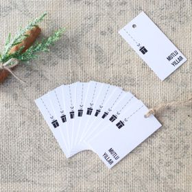 Bimotif Yılbaşı Mutlu Yıllar Beyaz 10 Adet 3.5x7 cm Dikdörtgen Etiket