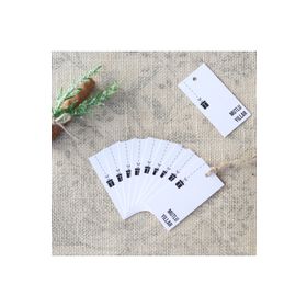 Bimotif Yılbaşı Mutlu Yıllar Beyaz 10 Adet 3.5x7 cm Dikdörtgen Etiket
