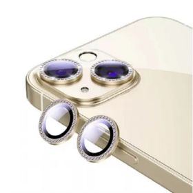 Binano iPhone 11-12-12 Mini Taşlı Altın Sarısı Kamera Koruyucu