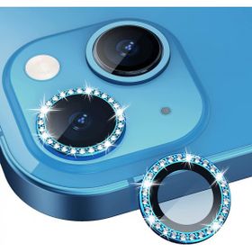 Binano iPhone 11-12-12 Mini Taşlı Mavi Kamera Koruyucu