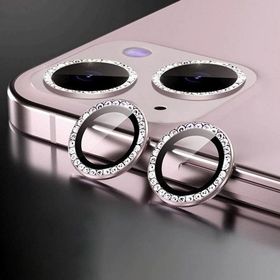 Binano iPhone 11-12-12 Mini Taşlı Pembe Kamera Koruyucu