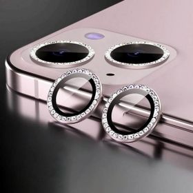 Binano iPhone 11-12-12 Mini Taşlı Pembe Kamera Koruyucu