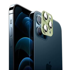 Binano iPhone 12 Pro Max 360 Metal Açık Yeşil Kamera Koruyucu