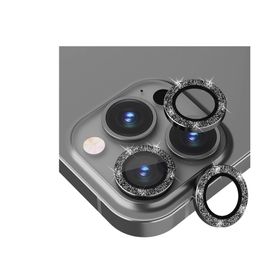 Binano iPhone 12 Pro Max Diamond Siyah Kamera Koruyucu