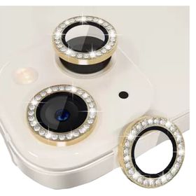 Binano iPhone 13 13 Mini Taşlı Altın Sarısı Kamera Koruyucu