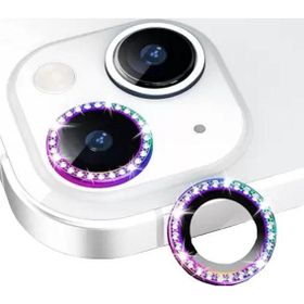 Binano iPhone 13 13 Mini Taşlı Gökkuşağı Kamera Koruyucu