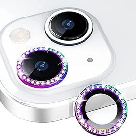 Binano iPhone 13 13 Mini Taşlı Gökkuşağı Kamera Koruyucu