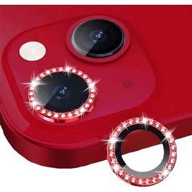 Binano iPhone 13 13 Mini Taşlı Kırmızı Kamera Koruyucu
