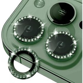 Binano iPhone 13 13 Mini Taşlı Yeşil Kamera Koruyucu