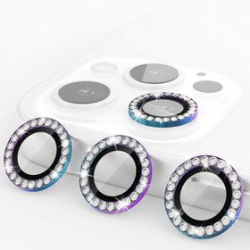 Binano Iphone 13 Pro 13 Pro Max Taşlı Gökkuşağı Kamera Koruyucu
