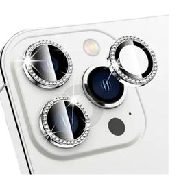 Binano iPhone 13 Pro 13 Pro Max Taşlı Gümüş Kamera Koruyucu