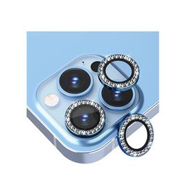 Binano iPhone 13 Pro 13 Pro Max Taşlı Mavi Kamera Koruyucu