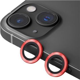 Binano iPhone 14-14 Plus Metal Ring Kırmızı Kamera Koruyucu