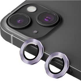 Binano iPhone 14-14 Plus Metal Ring Mor Kamera Koruyucu