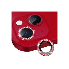 Binano iPhone 14-14 Plus Taşlı Kırmızı Kamera Koruyucu