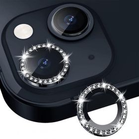 Binano iPhone 14-14 Plus Taşlı Siyah Kamera Koruyucu