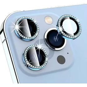 Binano iPhone 14 Pro 14 Pro Max Taşlı Deniz Mavisi Kamera Koruyucu