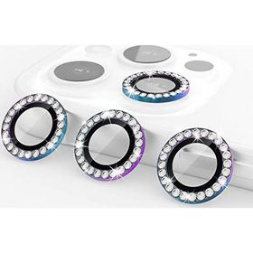 Binano iPhone 14 Pro 14 Pro Max Taşlı Gökkuşağı Kamera Koruyucu