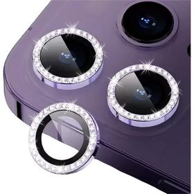 Binano iPhone 14 Pro 14 Pro Max Taşlı Mor Kamera Koruyucu
