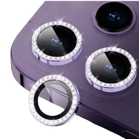 Binano iPhone 14 Pro 14 Pro Max Taşlı Mor Kamera Koruyucu