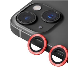Binano iPhone 15-15 Plus Metal Ring Kırmızı Kamera Koruyucu