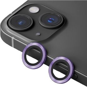 Binano iPhone 15-15 Plus Metal Ring Mor Kamera Koruyucu