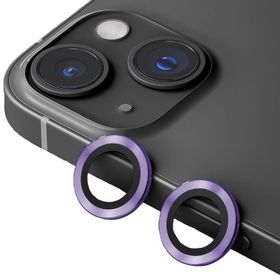 Binano iPhone 15-15 Plus Metal Ring Mor Kamera Koruyucu
