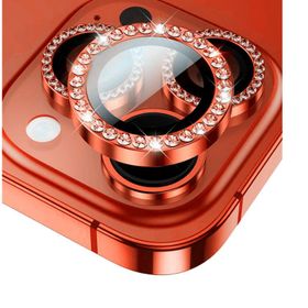 Binano iPhone 15-15 Plus Taşlı Kırmızı Kamera Koruyucu