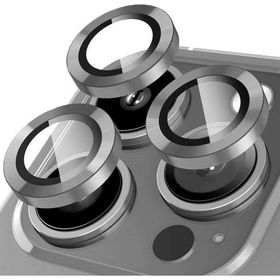 Binano iPhone 15 Pro-15 Pro Max Metal Ring Gri Kamera Koruyucu