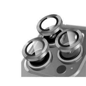 Binano iPhone 15 Pro-15 Pro Max Metal Ring Gri Kamera Koruyucu