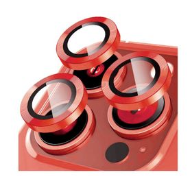 Binano iPhone 15 Pro-15 Pro Max Metal Ring Kırmızı Kamera Koruyucu