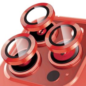 Binano iPhone 15 Pro-15 Pro Max Metal Ring Kırmızı Kamera Koruyucu