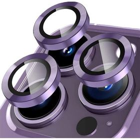 Binano iPhone 15 Pro-15 Pro Max Metal Ring Mor Kamera Koruyucu