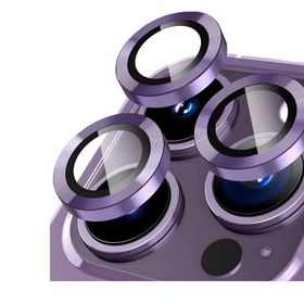 Binano iPhone 15 Pro-15 Pro Max Metal Ring Mor Kamera Koruyucu
