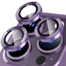 Binano iPhone 15 Pro-15 Pro Max Metal Ring Mor Kamera Koruyucu