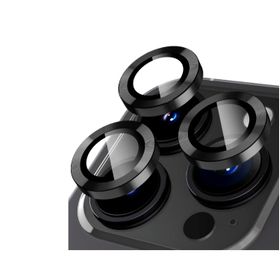 Binano iPhone 15 Pro-15 Pro Max Metal Ring Siyah Kamera Koruyucu
