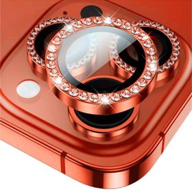 Binano iPhone 15 Pro-15 Pro Max Taşlı Kırmızı Kamera Koruyucu