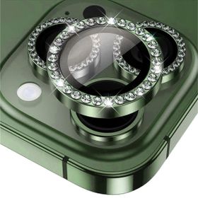 Binano iPhone 15 Pro-15 Pro Max Taşlı Koyu Yeşil Kamera Koruyucu