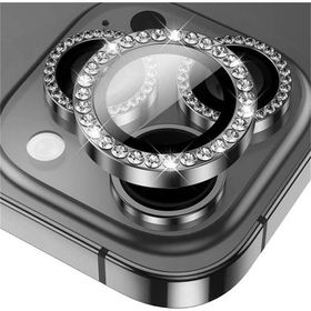Binano iPhone 15 Pro-15 Pro Max Taşlı Siyah Kamera Koruyucu
