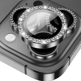 Binano iPhone 15 Pro-15 Pro Max Taşlı Siyah Kamera Koruyucu
